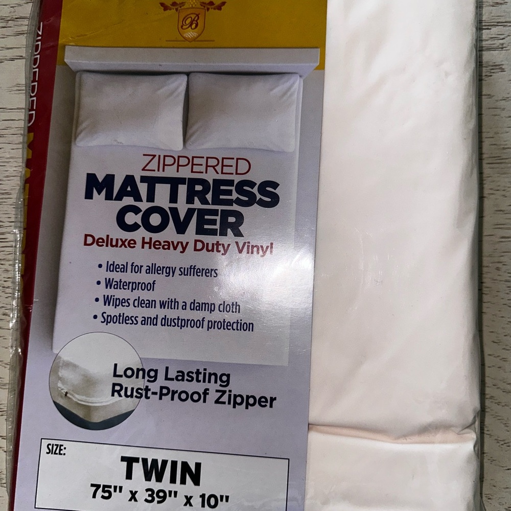 Deluxe Heavy Duty Vinyl Mattress Cover - Twin Size White